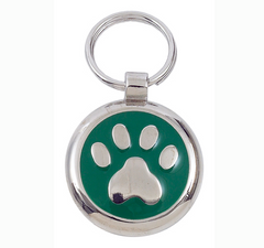 Luxury Smarties Green Paw Print Designer Cat ID Tag