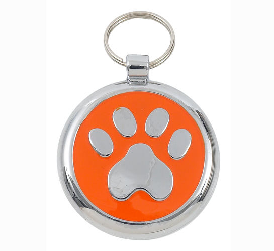 Luxury Smarties Orange Paw Print Designer Cat ID Tag