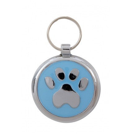 Luxury Smarties Pale Blue Paw Print Designer Cat ID Tag