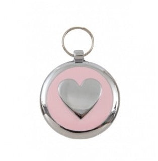 Luxury Smarties Pale Pink Heart Designer Cat ID Tag