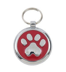 Luxury Smarties Red Paw Print Designer Cat ID Tag
