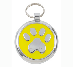 Luxury Smarties Yellow Paw Print Designer Cat ID Tag