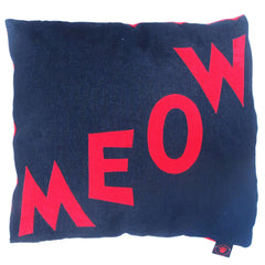 Meow Cat Nappa Red on Denim by Creature Clothes