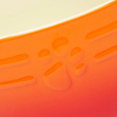 Ombre 2 Piece Cat Food Bowl & Saucer Set - Orange