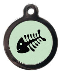 Pale Green Fish Bone Cat ID Tag
