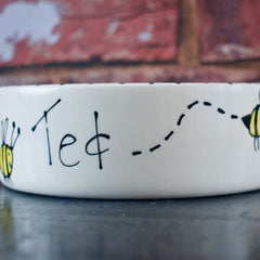 Personalised Bumble Bee Design Cat Bowl 4