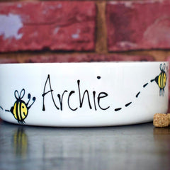 Personalised Bumble Bee Design Cat Bowl