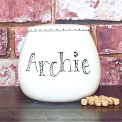 Personalised Ceramic Doodle Font Cat Treat Jar 2