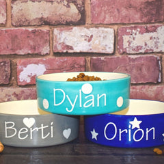 Personalised Ceramic Polka Dots Cat Bowls