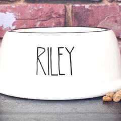 Personalised Ceramic Slanted Skinny Font Cat Bowl 2