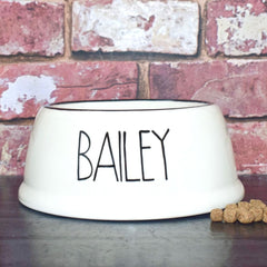 Personalised Ceramic Slanted Skinny Font Cat Bowl 3