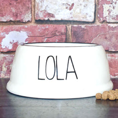 Personalised Ceramic Slanted Skinny Font Cat Bowl 4