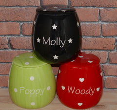 Personalised Ceramic Solids Cat Treat Jars