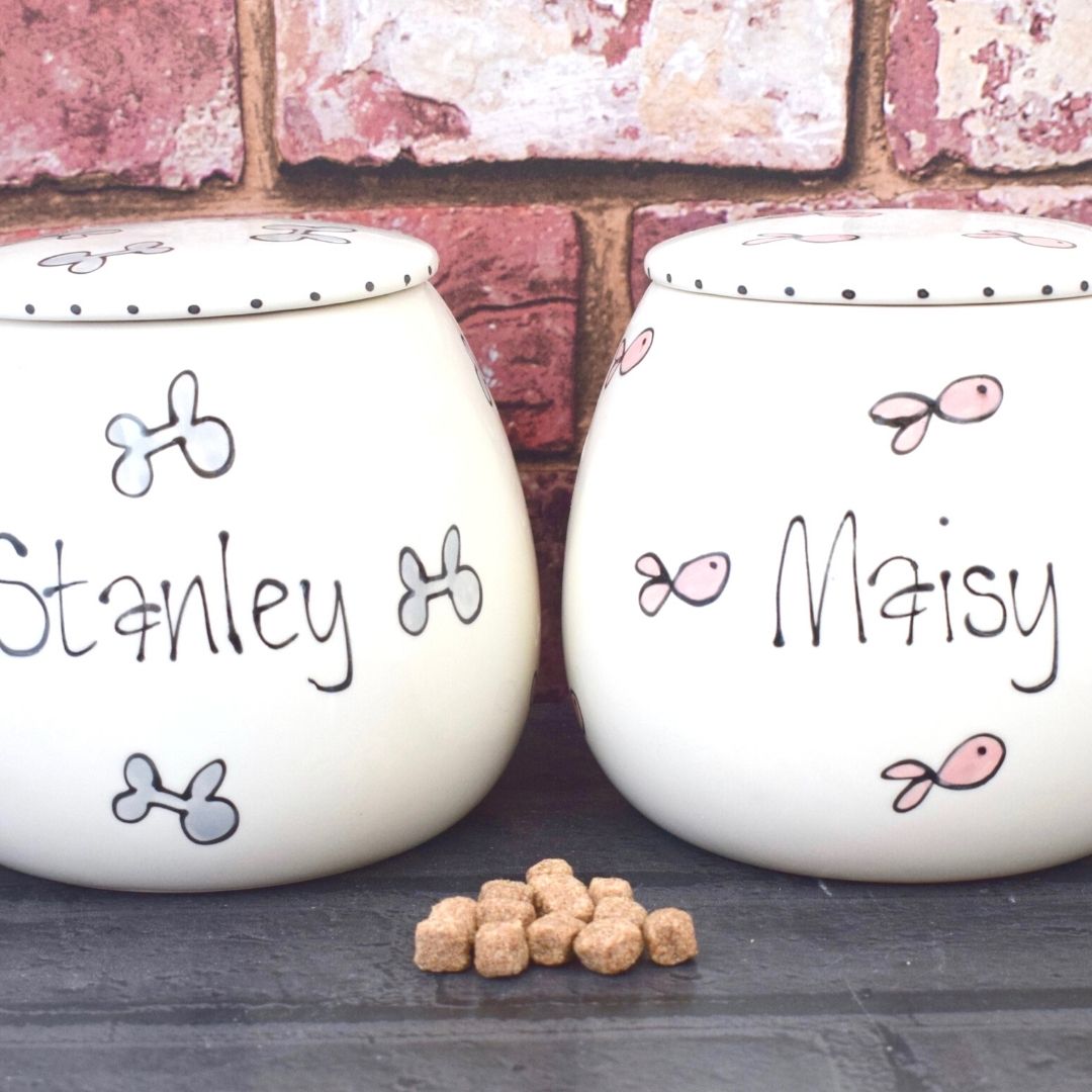 Personalised Ceramic Whimsical Cat Treat Jars