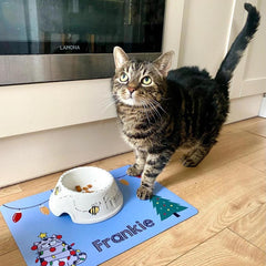 Personalised Neoprene Christmas Cat Placemat 4