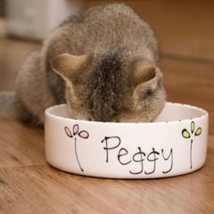 Personalised Petal Design Cat Bowl 8