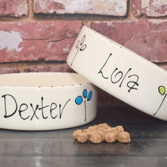 Personalised Petal Design Cat Bowl