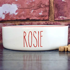 Personalised Skinny Font Design Cat Bowl 2
