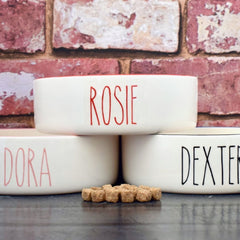 Personalised Skinny Font Design Cat Bowl