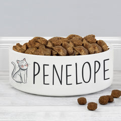 Personalised Scribble Cat Pet Bowl
