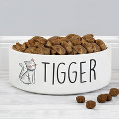 Personalised Scribble Cat Pet Bowl