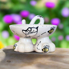 Personalised Cat Legs Bowl - Bee Design