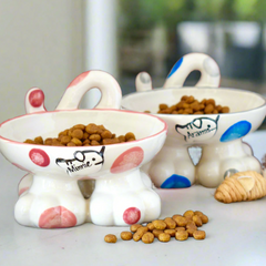 Personalised Spotty Cat Legs Bowl