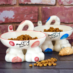 Personalised Spotty Cat Legs Bowls