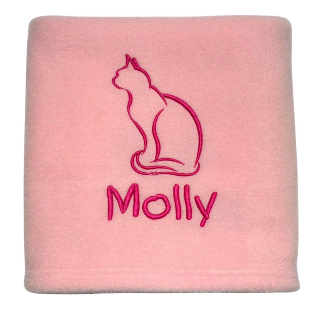 Pink Personalised Cat Blanket