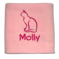 Pink Personalised Cat Blanket