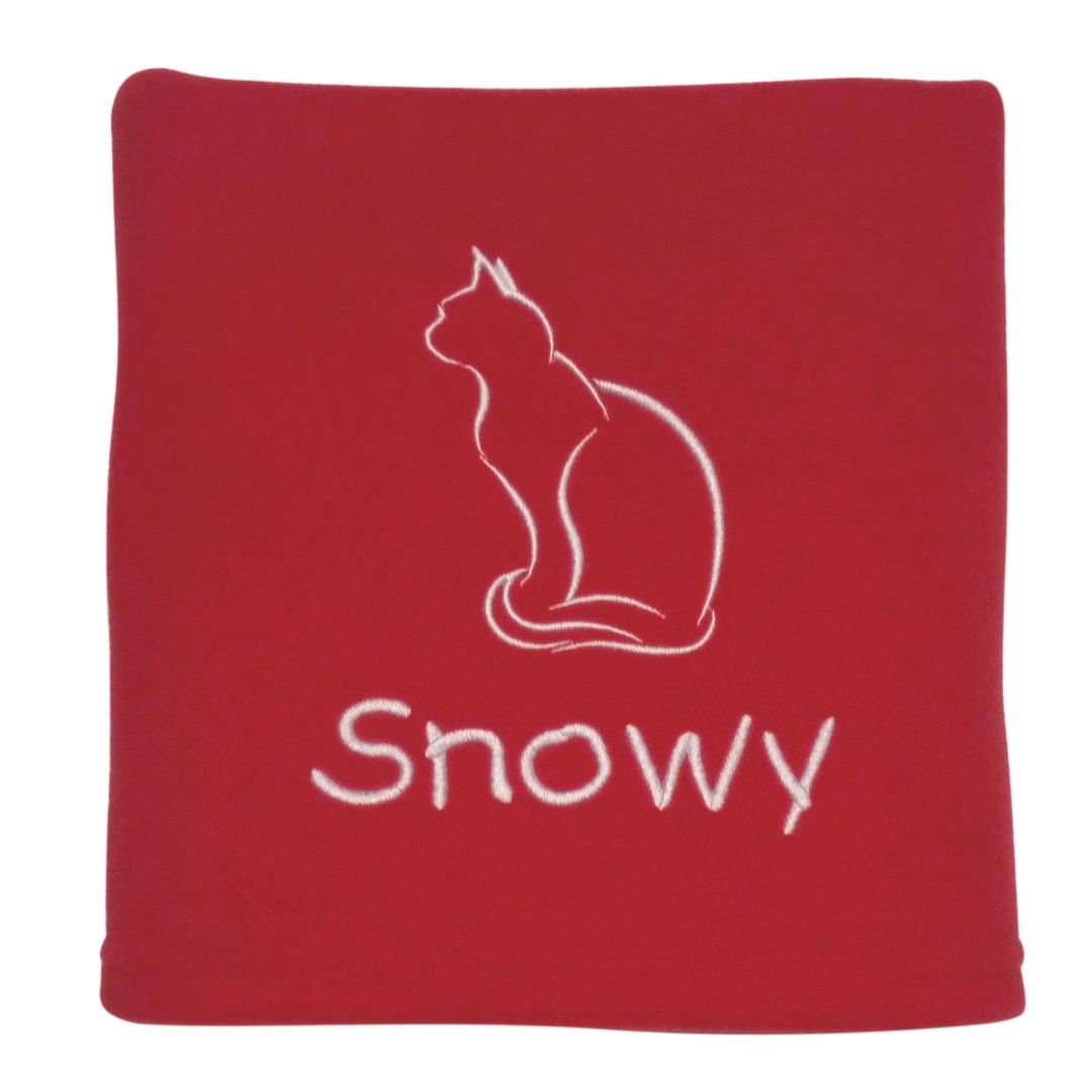 Red Personalised Cat Blanket