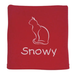 Red Personalised Cat Blanket