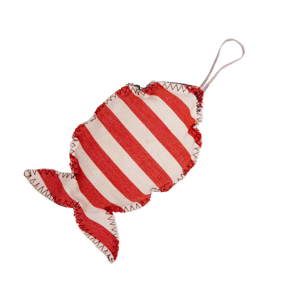 Red and White Fat Catnip Fish Cat Toy