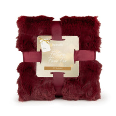 Scruffs Festive Fur Pet Blanket - Burgundy