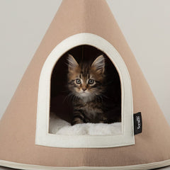 Stockholm Felt Cone Cat Bed - Tan