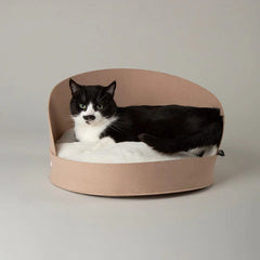 Stockholm Felt Round Cat Bed - Tan