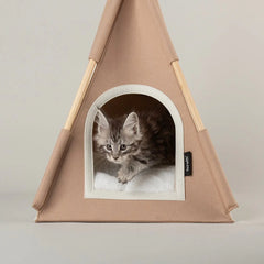 Stockholm Felt TeePee Cat Bed - Tan
