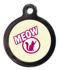 Yellow Meow Cat ID Tag