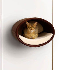 Luxury Rondo Wall Faux Leather Cat Bed