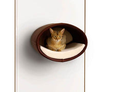 Luxury Rondo Wall Faux Leather Cat Bed