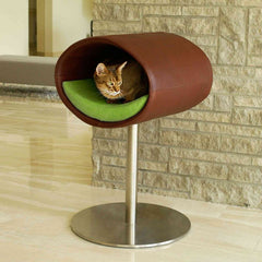 Luxury Rondo Faux Leather Cat Stand
