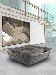 Luxury Faux Leather Bowl Cat Bed