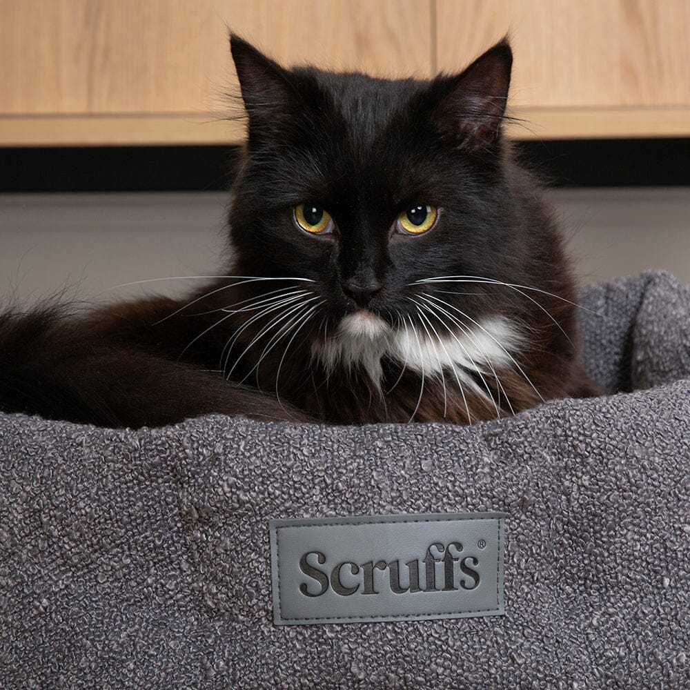 Boucle Cat Bed - Slate Grey