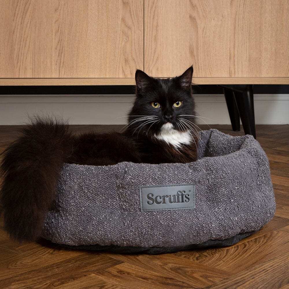 Boucle Cat Bed - Slate Grey