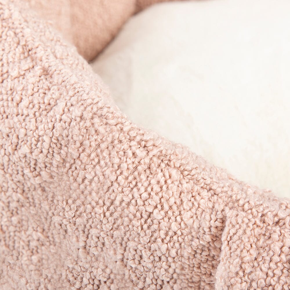 Boucle Cat Bed - Blush Pink
