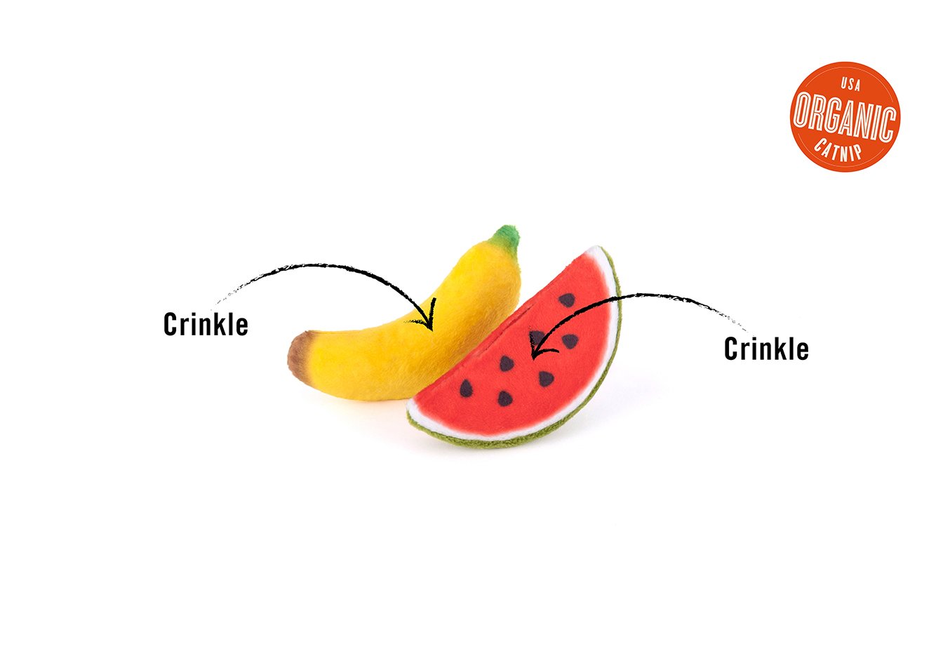 PLAY Feline Frenzy Tropical Fruits Cat Toy Set of 2