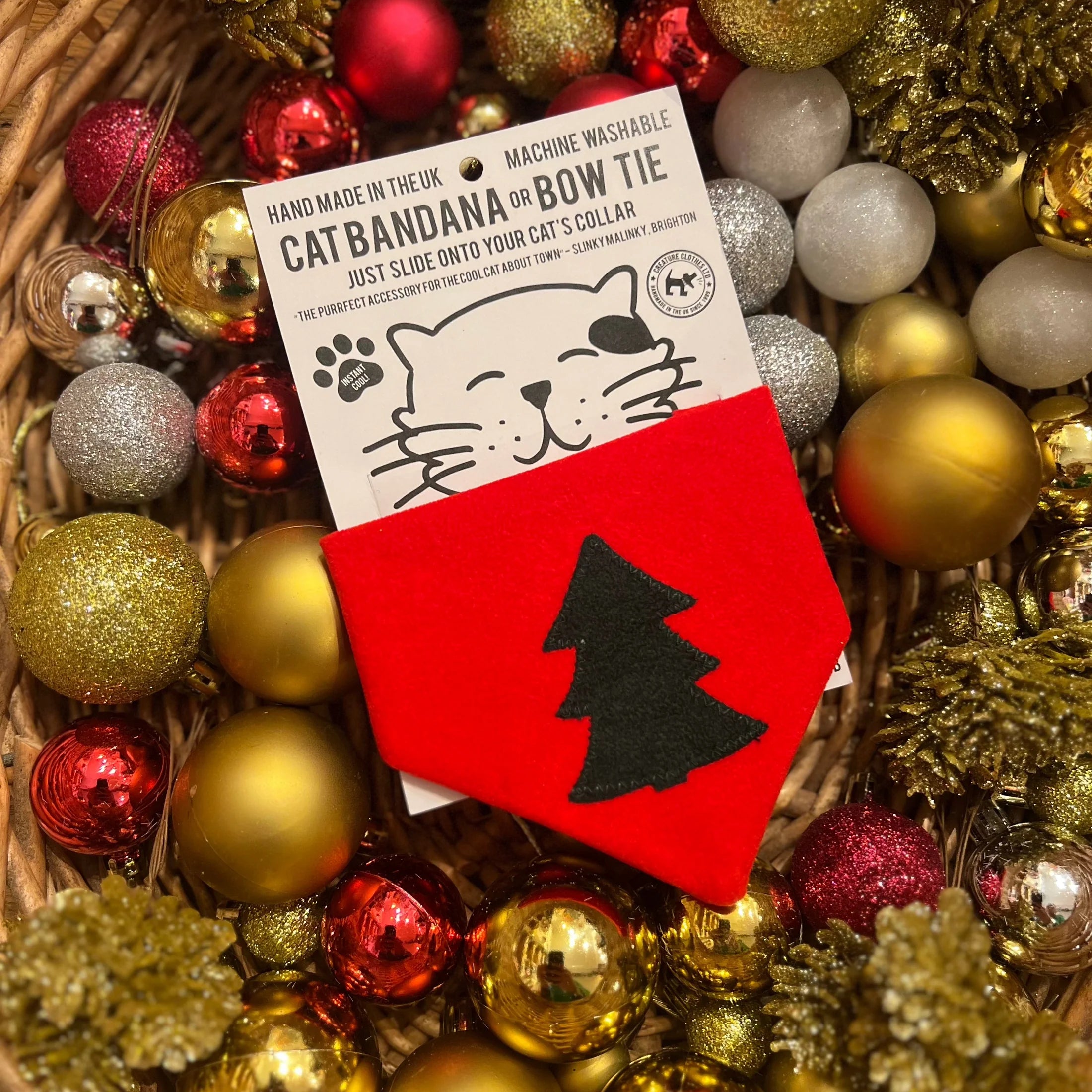 Christmas Tree Cat Bandana