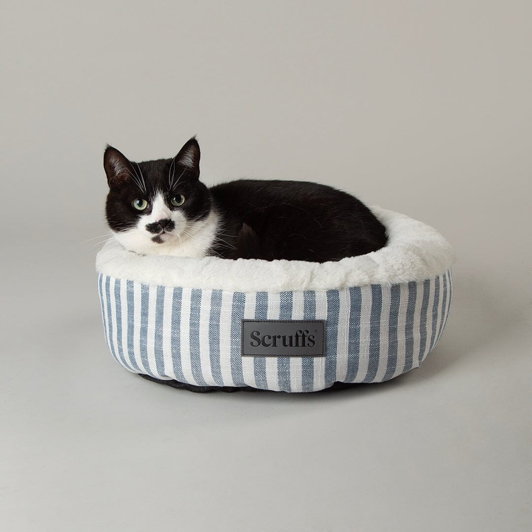 Coastal Stripe Cat Bed - Blue