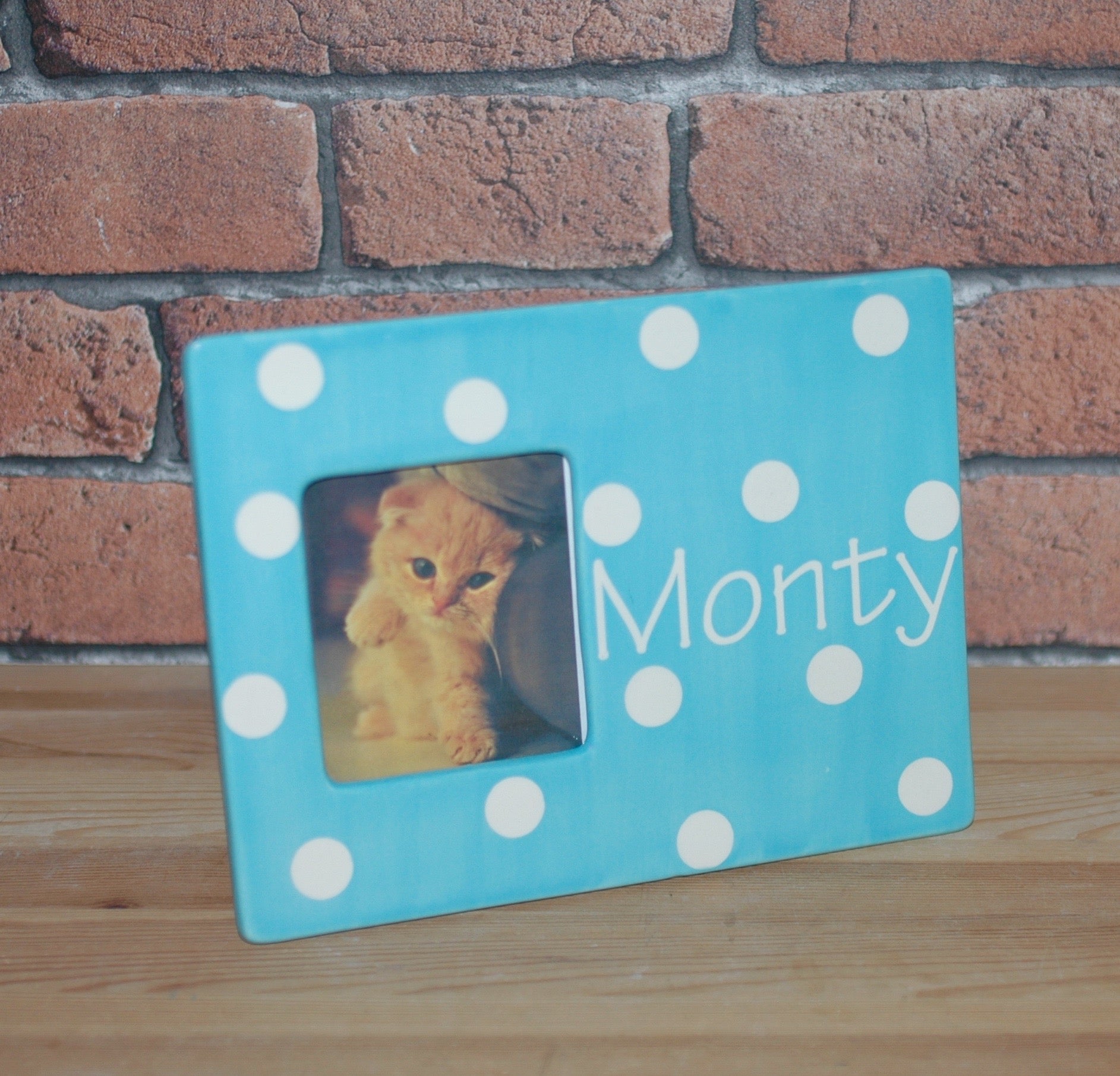 Personalised Polka Dot Pet Photo Frame