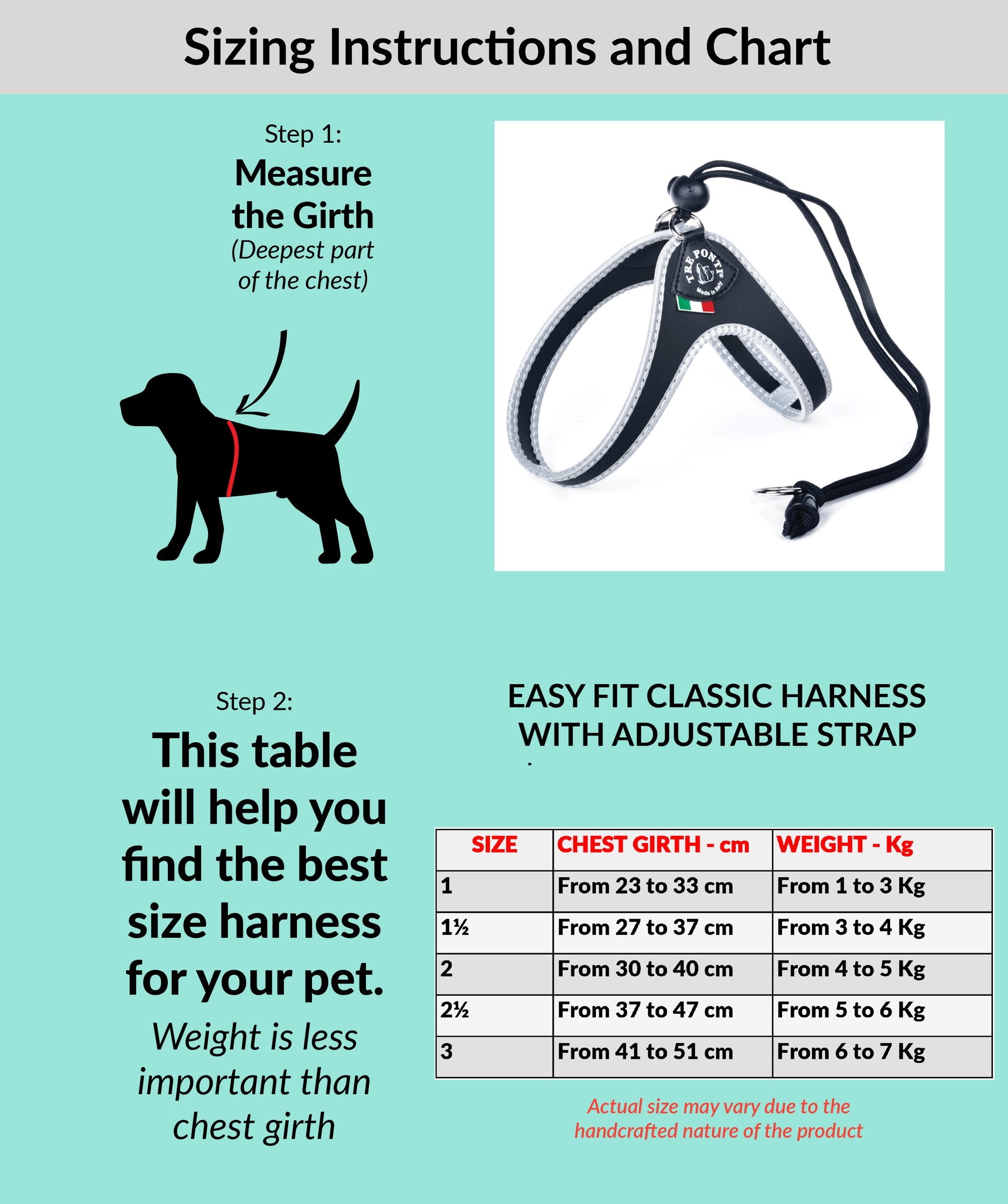 Tre Ponti Easy Fit Liberta Cat Harness with No Escape Adjustable Closure